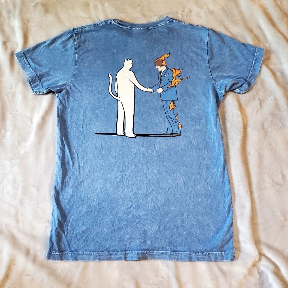 Ripndip Blue Cat Graphic Tee Size Medium Rip N Dip - Picture 2 of 6